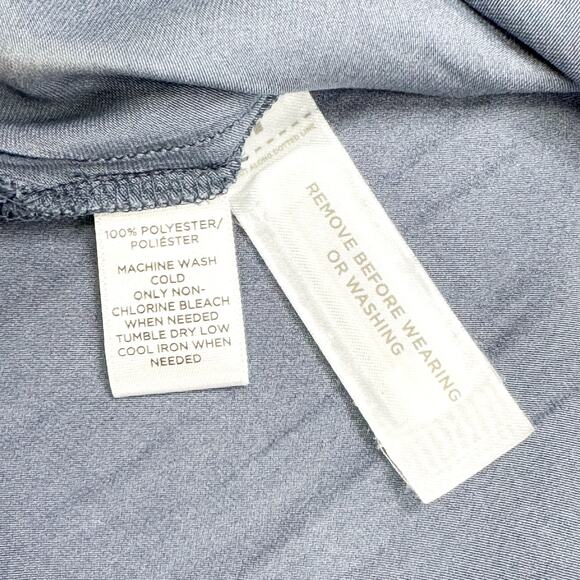 LOFT Women's Blue Cold Shoulder Flutter Sleeve Blouse XL - Off Shoulder, - Picture 7 of 7